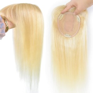 613 Blonde Human Hair Toppers For Women Clip In Toppers With Fringes 613 Blonde Human Hair Toppers For Women Clip In Toppers With Fringes