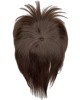 Dark Brown Human Hair Topper For Woman Clip In Hairpieces With Doll Bangs Dark Brown Human Hair Topper For Woman Clip In Hairpieces With Doll Bangs