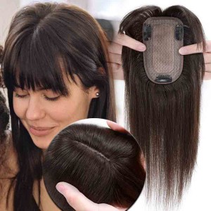 Real Remy Hair Toppers for Women 7 * 13CM Silk Base with Bangs Real Remy Hair Toppers for Women 7 * 13CM Silk Base with Bangs