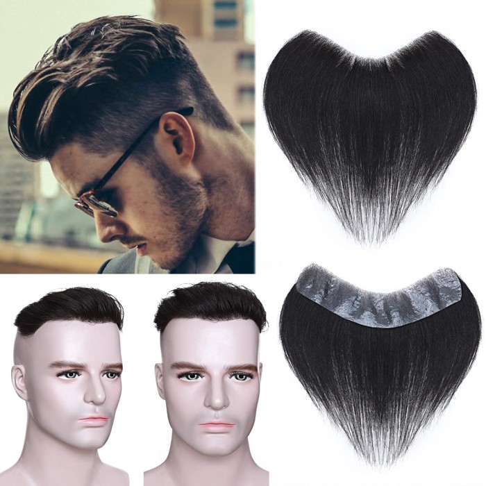 V Shape Topper Hairpiece Pu Thin Skin System For Men V Shape Topper Hairpiece Pu Thin Skin System For Men