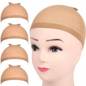 2 Pieces Light Brown Stretchy Nylon Stocking Wig Caps for Women 2 Pieces Light Brown Stretchy Nylon Stocking Wig Caps for Women