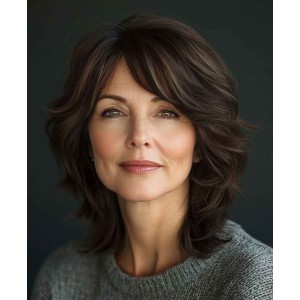 Staggering Layered Real Hair Wigs for Ladies Staggering Layered Real Hair Wigs for Ladies